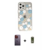 MARSİLYAN™- iPhone 12 Pro Max Kılıf Eksen Asil Prime - Siyah Joko Magic 5D Hayalet Cam + Neon Fosforlu Kamera Lens - TU