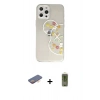 MARSİLYAN™- iPhone 12 Pro Max Kılıf Eksen Asil Prime - Siyah Joko Magic 5D Hayalet Cam + Renkli Kamera Lens Koruma Cam - TU