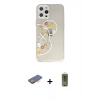 MARSİLYAN™- iPhone 12 Pro Max Kılıf Eksen Asil Prime - Siyah Joko Magic 5D Hayalet Cam + Renkli Kamera Lens Koruma Cam - TU