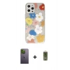 MARSİLYAN™- iPhone 12 Pro Max Kılıf Eksen Asil Prime - Siyah Joko Magic 5D Hayalet Cam + Neon Fosforlu Kamera Lens - YL