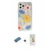 MARSİLYAN™- iPhone 12 Pro Max Kılıf Eksen Asil Prime - Siyah Mat Seramik Nano Ekran Koruyucu + Gold Shine Kamera Lens Koruma Cam