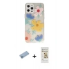 MARSİLYAN™- iPhone 12 Pro Max Kılıf Eksen Asil Prime - Siyah Mat Seramik Nano Ekran Koruyucu + Mavi Shine Kamera Lens Koruma Cam