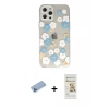 MARSİLYAN™- iPhone 12 Pro Max Kılıf Eksen Asil Prime - Siyah Mat Seramik Nano Ekran Koruyucu + Mavi Shine Kamera Lens Koruma Cam