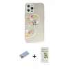 MARSİLYAN™- iPhone 12 Pro Max Kılıf Eksen Asil Prime - Siyah Mat Seramik Nano Ekran Koruyucu + Mavi Shine Kamera Lens Koruma Cam