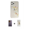 MARSİLYAN™- iPhone 12 Pro Max Kılıf Eksen Asil Prime - Siyah Mat Seramik Nano Ekran Koruyucu + Neon Fosforlu Kamera Lens - SI