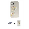 MARSİLYAN™- iPhone 12 Pro Max Kılıf Eksen Asil Prime - Siyah Mat Seramik Nano Ekran Koruyucu + Renkli Kamera Lens Koruma Cam - PE