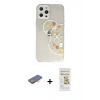 MARSİLYAN™- iPhone 12 Pro Max Kılıf Eksen Asil Prime - Siyah Mat Seramik Nano Ekran Koruyucu + Renkli Kamera Lens Koruma Cam - TU