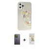MARSİLYAN™- iPhone 12 Pro Max Kılıf Eksen Asil Prime - Siyah Mat Seramik Nano Ekran Koruyucu + Yeşil Neon Fosforlu Kamera Lens