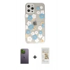 MARSİLYAN™- iPhone 12 Pro Max Kılıf Eksen Asil Prime - Siyah Mat Seramik Nano Ekran Koruyucu + Yeşil Neon Fosforlu Kamera Lens
