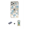 MARSİLYAN™- iPhone 12 Pro Max Kılıf Eksen Asil Prime - Siyah Polymer Nano Ekran Koruyucu + Pembe Renkli Kamera Lens Koruma Cam