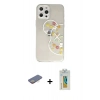 MARSİLYAN™- iPhone 12 Pro Max Kılıf Eksen Asil Prime - Siyah Polymer Nano Ekran Koruyucu + Renkli Kamera Lens Koruma Cam - SI