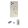 MARSİLYAN™- iPhone 12 Pro Max Kılıf Eksen Asil Prime - Siyah Polymer Nano Ekran Koruyucu + Renkli Kamera Lens Koruma Cam - YL