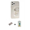 MARSİLYAN™- iPhone 12 Pro Max Kılıf Eksen Asil Prime - Siyah Polymer Nano Ekran Koruyucu + Shine Kamera Lens Koruma Cam - SABE