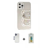 MARSİLYAN™- iPhone 12 Pro Max Kılıf Eksen Asil Prime - Siyah Polymer Nano Ekran Koruyucu + Shine Kamera Lens - LT