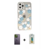 MARSİLYAN™- iPhone 12 Pro Max Kılıf Eksen Asil Prime - Siyah Polymer Nano Ekran Koruyucu + Yeşil Neon Fosforlu Kamera Lens