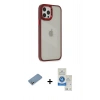 MARSİLYAN™- iPhone 12 Pro Max Kılıf Eksen Doku Prime - Şeffaf Royal Nano Ekran Koruyucu + Shine Kamera Lens Koruma Cam - GS