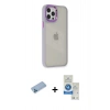 MARSİLYAN™- iPhone 12 Pro Max Kılıf Eksen Doku Prime - Şeffaf Royal Nano Ekran Koruyucu + Shine Kamera Lens Koruma Cam - MI
