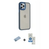 MARSİLYAN™- iPhone 12 Pro Max Kılıf Eksen Doku Prime - Şeffaf Royal Nano Ekran Koruyucu + Shine Kamera Lens Koruma Cam - MI