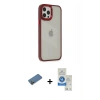MARSİLYAN™- iPhone 12 Pro Max Kılıf Eksen Doku Prime - Şeffaf Royal Nano Ekran Koruyucu + Shine Kamera Lens Koruma Cam - GD