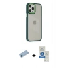 MARSİLYAN™- iPhone 12 Pro Max Kılıf Eksen Doku Prime - Şeffaf Royal Nano Ekran Koruyucu + Shine Kamera Lens Koruma Cam - MI