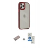 MARSİLYAN™- iPhone 12 Pro Max Kılıf Eksen Doku Prime - Şeffaf Royal Nano Ekran Koruyucu + Shine Kamera Lens Koruma Cam - SABE