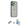 MARSİLYAN™- iPhone 12 Pro Max Kılıf Eksen Doku Prime - Şeffaf Royal Nano Ekran Koruyucu + Shine Kamera Lens Koruma Cam - SABE