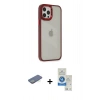 MARSİLYAN™- iPhone 12 Pro Max Kılıf Eksen Doku Prime - Şeffaf Royal Nano Ekran Koruyucu + Renkli Kamera Lens Koruma Cam - YL