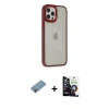 MARSİLYAN™- iPhone 12 Pro Max Kılıf Eksen Doku Prime - Şeffaf Temperli Cam Ekran Koruyucu + Shine Kamera Lens Koruma Cam - GI
