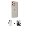 MARSİLYAN™- iPhone 12 Pro Max Kılıf Eksen Doku Prime - Şeffaf Temperli Cam Ekran Koruyucu + Shine Kamera Lens - LT