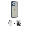 MARSİLYAN™- iPhone 12 Pro Max Kılıf Eksen Doku Prime - Şeffaf Temperli Cam Ekran Koruyucu + Shine Kamera Lens - LT