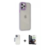MARSİLYAN™- iPhone 12 Pro Max Kılıf Eksen Doku Prime - Şeffaf Temperli Cam Ekran Koruyucu + Shine Kamera Lens - LT