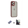 MARSİLYAN™- iPhone 12 Pro Max Kılıf Eksen Doku Prime - Şeffaf Temperli Cam Ekran Koruyucu + Metal Kamera Lens Koruma Cam - GD