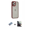 MARSİLYAN™- iPhone 12 Pro Max Kılıf Eksen Doku Prime - Şeffaf Temperli Cam Ekran Koruyucu + Shine Kamera Lens Koruma Cam - PE