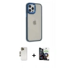 MARSİLYAN™- iPhone 12 Pro Max Kılıf Eksen Doku Prime - Şeffaf Temperli Cam Ekran Koruyucu + Shine Kamera Lens - GD