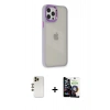 MARSİLYAN™- iPhone 12 Pro Max Kılıf Eksen Doku Prime - Şeffaf Temperli Cam Ekran Koruyucu + Shine Kamera Lens - GD