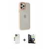 MARSİLYAN™- iPhone 12 Pro Max Kılıf Eksen Doku Prime - Şeffaf Temperli Cam Ekran Koruyucu + Shine Kamera Lens - GD
