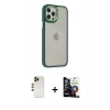 MARSİLYAN™- iPhone 12 Pro Max Kılıf Eksen Doku Prime - Şeffaf Temperli Cam Ekran Koruyucu + Shine Kamera Lens - GD