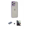 MARSİLYAN™- iPhone 12 Pro Max Kılıf Eksen Doku Prime - Şeffaf Temperli Cam Ekran Koruyucu + Yeşil Renkli Kamera Lens Koruma Cam