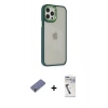 MARSİLYAN™- iPhone 12 Pro Max Kılıf Eksen Doku Prime - Şeffaf Uv Polymer Nano Ekran Koruyucu + Metal Kamera Lens Koruma Cam - GD
