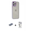 MARSİLYAN™- iPhone 12 Pro Max Kılıf Eksen Doku Prime - Şeffaf Uv Polymer Nano Ekran Koruyucu + Renkli Kamera Lens Koruma Cam - YL