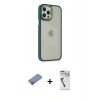 MARSİLYAN™- iPhone 12 Pro Max Kılıf Eksen Doku Prime - Şeffaf Uv Polymer Nano Ekran Koruyucu + Shine Kamera Lens Koruma Cam - PE