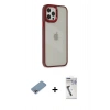 MARSİLYAN™- iPhone 12 Pro Max Kılıf Eksen Doku Prime - Şeffaf Uv Polymer Nano Ekran Koruyucu + Shine Kamera Lens Koruma Cam - GI