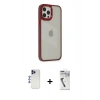 MARSİLYAN™- iPhone 12 Pro Max Kılıf Eksen Doku Prime - Şeffaf Uv Polymer Nano Ekran Koruyucu + Shine Kamera Lens - LT