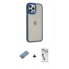 MARSİLYAN™- iPhone 12 Pro Max Kılıf Eksen Doku Prime - Şeffaf Uv Polymer Nano Ekran Koruyucu + Shine Kamera Lens Koruma Cam - GI