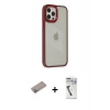 MARSİLYAN™- iPhone 12 Pro Max Kılıf Eksen Doku Prime - Şeffaf Uv Polymer Nano Ekran Koruyucu + Shine Kamera Lens Koruma Cam - SABE