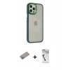 MARSİLYAN™- iPhone 12 Pro Max Kılıf Eksen Doku Prime - Şeffaf Uv Polymer Nano Ekran Koruyucu + Shine Kamera Lens Koruma Cam - SABE