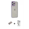 MARSİLYAN™- iPhone 12 Pro Max Kılıf Eksen Doku Prime - Şeffaf Uv Polymer Nano Ekran Koruyucu + Shine Kamera Lens Koruma Cam - SABE