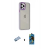 MARSİLYAN™- iPhone 12 Pro Max Kılıf Eksen Doku Prime - Siyah 18D Cam Ekran Koruyucu + Shine Kamera Lens Koruma Cam - MI
