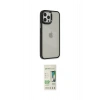MARSİLYAN™- iPhone 12 Pro Max Kılıf Eksen Doku Prime - Siyah 20D Premium Cam Ekran Koruyucu