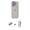 MARSİLYAN™- iPhone 12 Pro Max Kılıf Eksen Doku Prime - Siyah 20D Premium Cam Ekran Koruyucu + Shine Kamera Lens Koruma Cam - GS